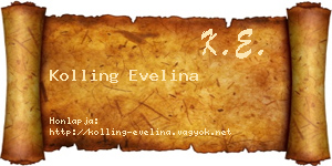 Kolling Evelina névjegykártya